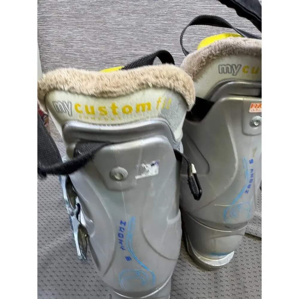 Salomon Irony 6 Ski Boots Womens 27.0 Silver My Custom Fit 318mm Alpine Downhill